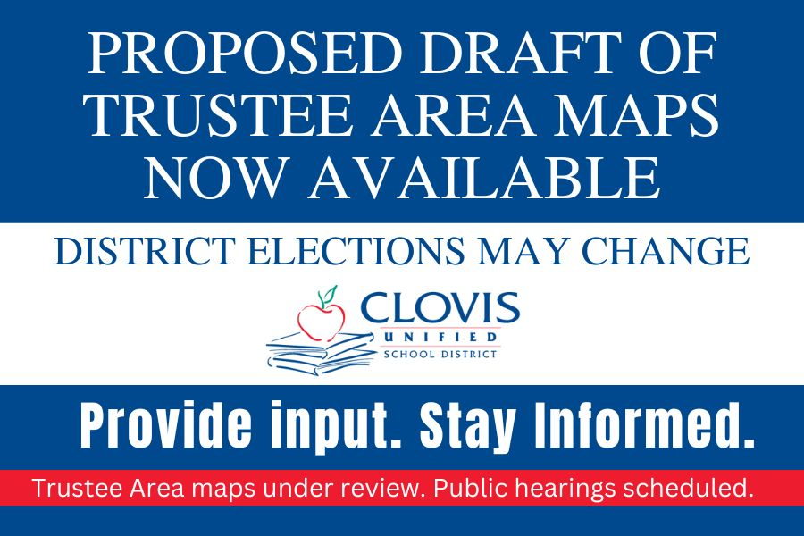 Proposed Draft Trustee Area Maps Now Available - District Elections May Change - Click here for more information.