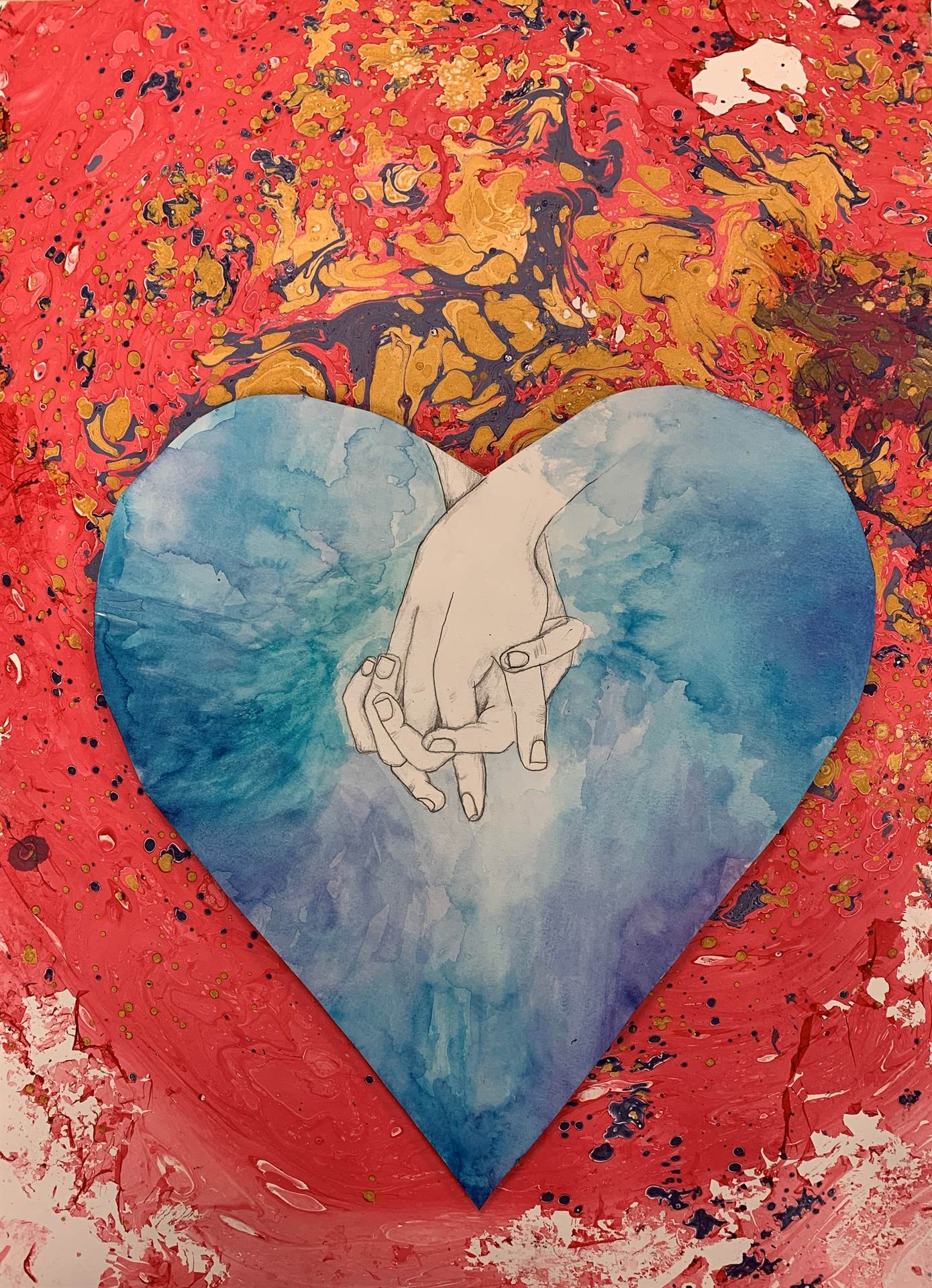 Drawing of Heart and Hands