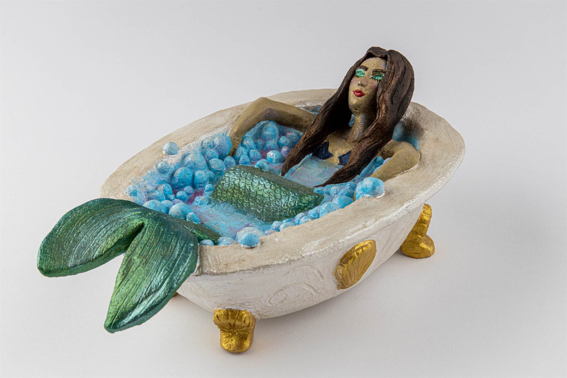 Ceramic Mermaid in a bath tub