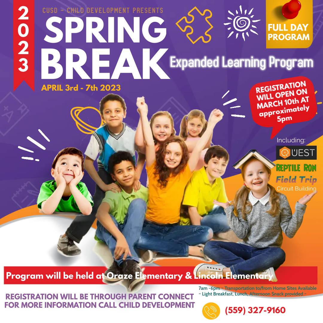 Spring Break 2023 Full Day Program Flyer